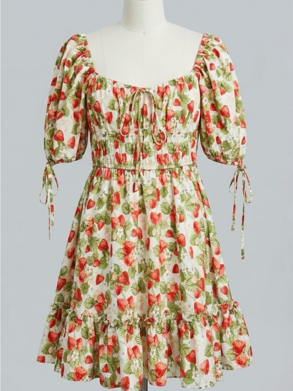 strawberry-print dress